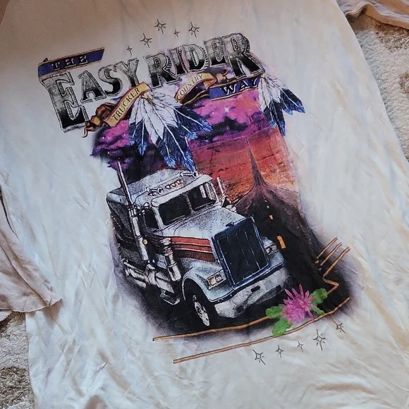 Spell Easy Rider Graphic Women's Top - Cream - Picture 2 of 4